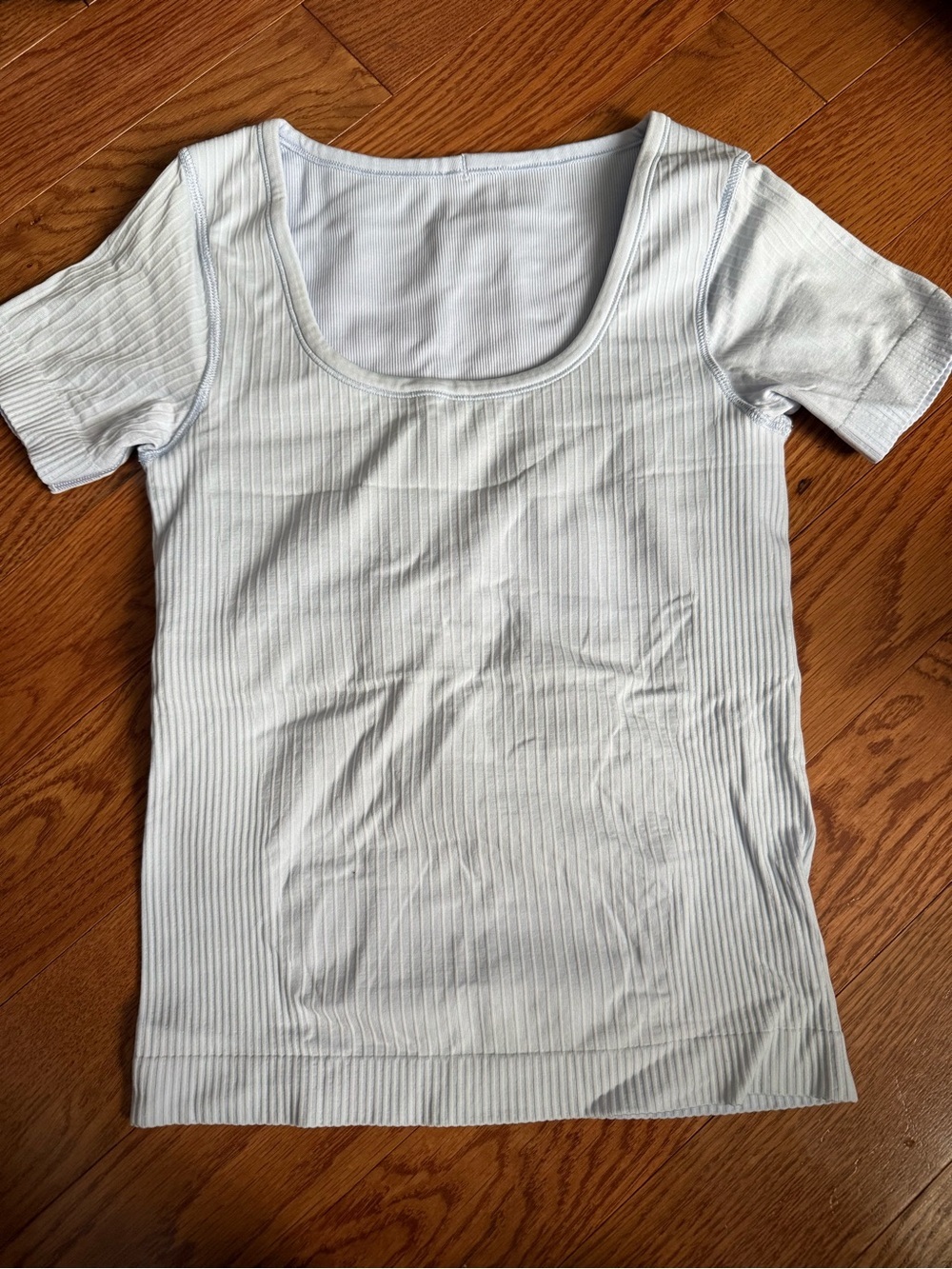 lululemon athletica Light Blue Ribbed Scoop-Neck Tee